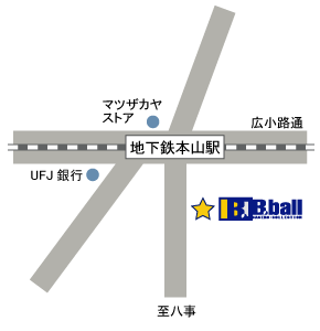 B.ball マップ　京都店